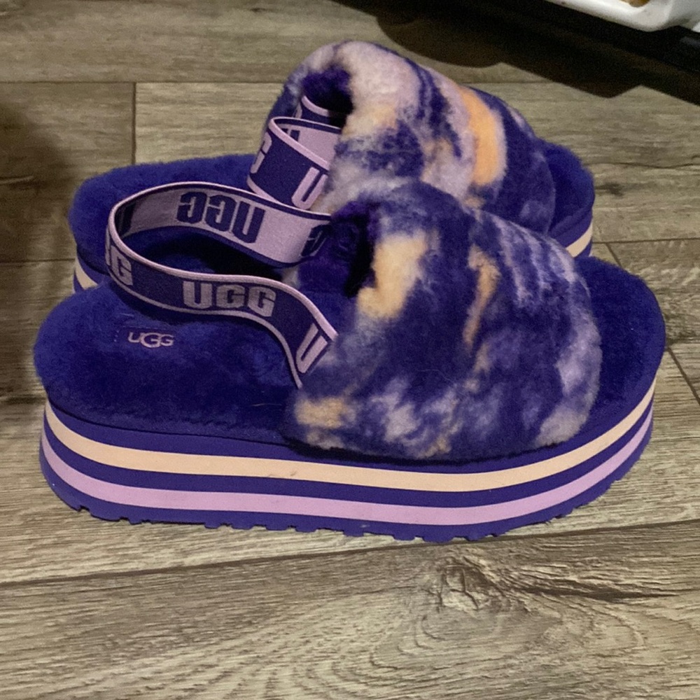 Uggs Womens Purple Disco Slide High Top Slippers